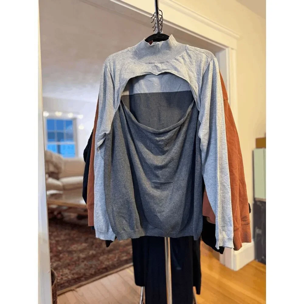 Eloquii Colorblock Sweater cutout mock turtleneck NWT